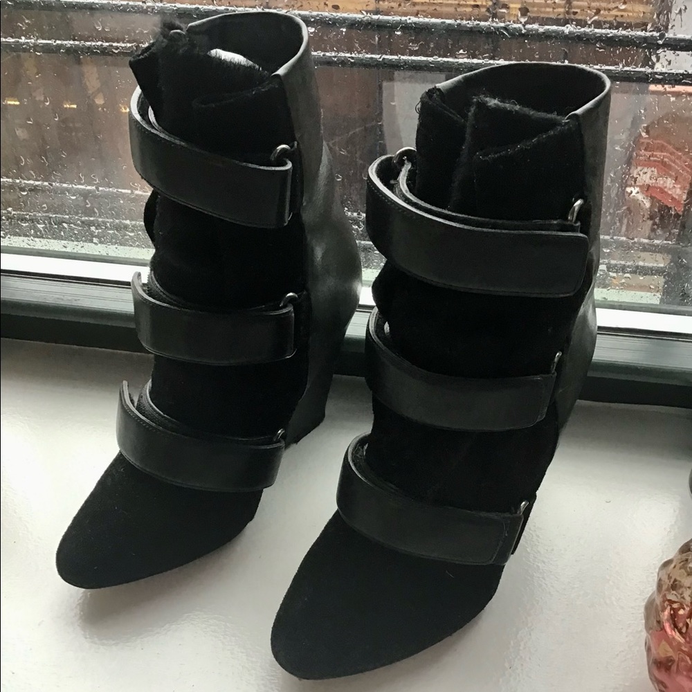 Isabel Marant pony hair lace-up boots